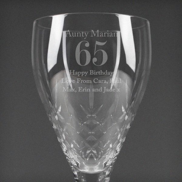 Modal Additional Images for Personalised Big Age Cut Crystal Wine Glass