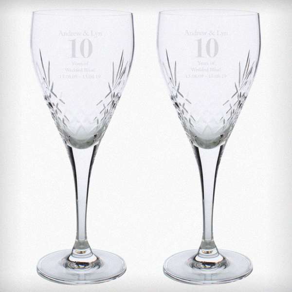 Modal Additional Images for Personalised Anniversary Pair of Crystal Wine Glasses