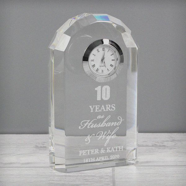 (image for) Personalised Anniversary Crystal Clock - Click Image to Close