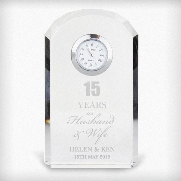 (image for) Personalised Anniversary Crystal Clock - Click Image to Close
