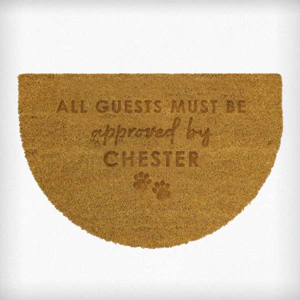 (image for) Personalised Approved By The Pet Half Moon Indoor Doormat - Click Image to Close