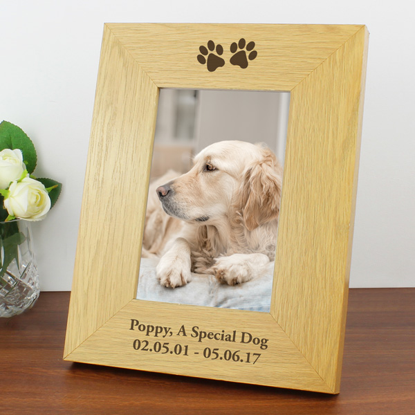 Modal Additional Images for Personalised Paw Prints 6x4 Wooden Photo Frame