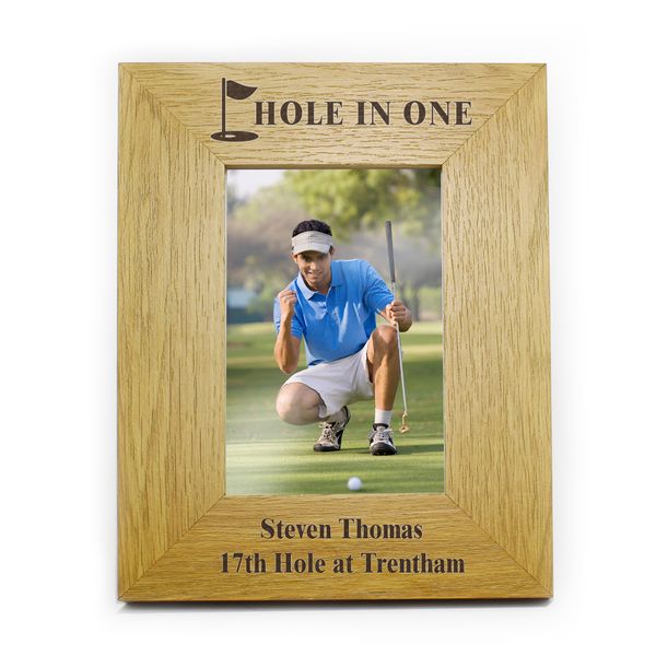 (image for) Personalised Oak Finish 6x4 Golf Photo Frame