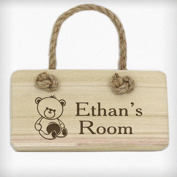 (image for) Personalised Teddy Wooden Sign - Click Image to Close