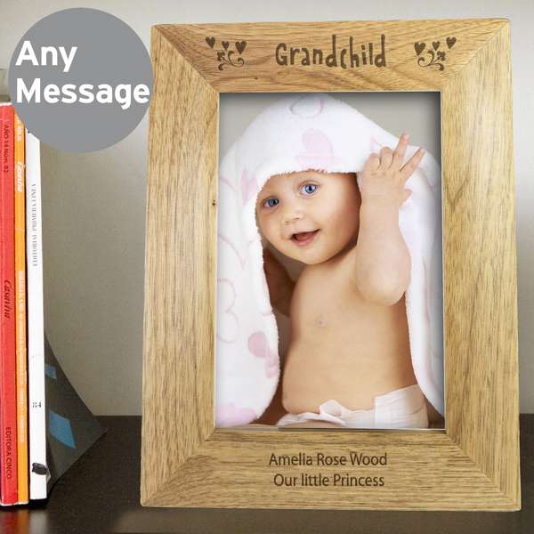 (image for) Personalised 5x7 Grandchild Wooden Photo Frame - Click Image to Close