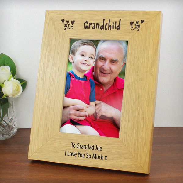 (image for) Personalised 6x4 Grandchild Wooden Photo Frame - Click Image to Close