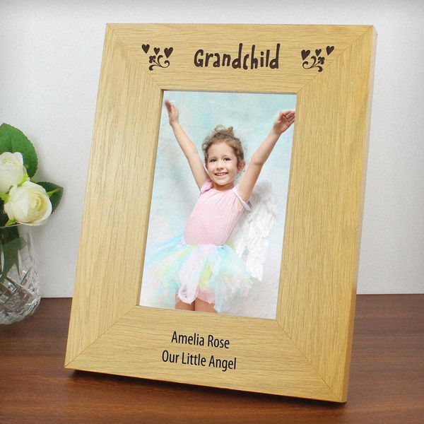 Modal Additional Images for Personalised 6x4 Grandchild Wooden Photo Frame