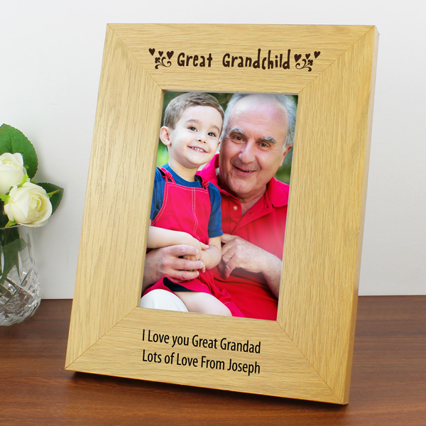 (image for) Personalised 6x4 Great Grandchild Wooden Photo Frame - Click Image to Close