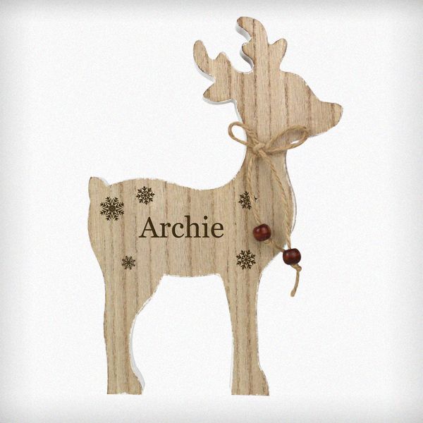 Modal Additional Images for Personalised Any Name Rustic Wooden Reindeer Decoration