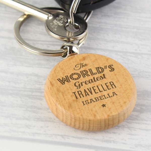 Modal Additional Images for Personalised 'The World's Greatest' Wooden Keyring