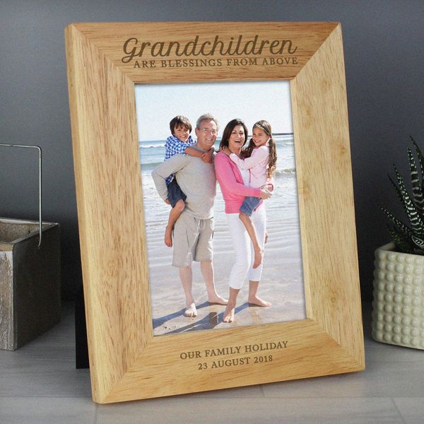 Modal Additional Images for Personalised 'Grandchildren are a Blessing' 5x7 Wooden Photo Fra