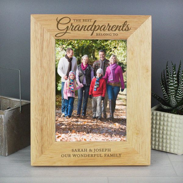Modal Additional Images for Personalised 'The Best Grandparents' 5x7 Wooden Photo Frame