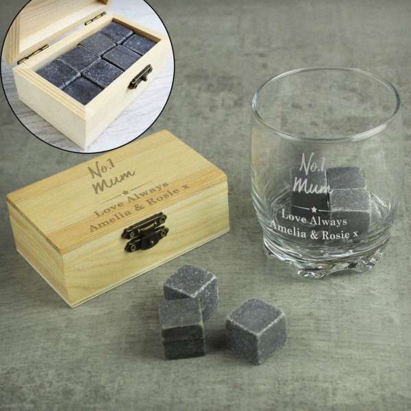 Modal Additional Images for Personalised No.1 Whiskey Stones & Glass Set