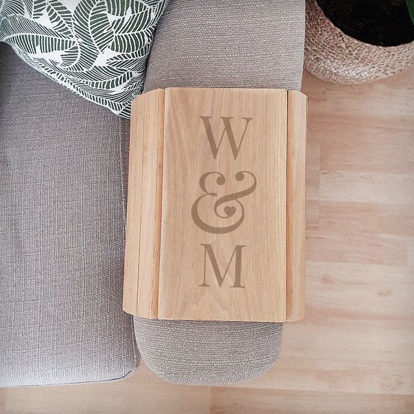 (image for) Personalised Initials Wooden Sofa Tray - Click Image to Close