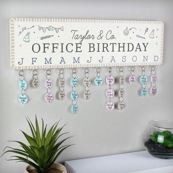 Modal Additional Images for Personalised Classroom Office Birthday Planner Plaque with Customisable Discs