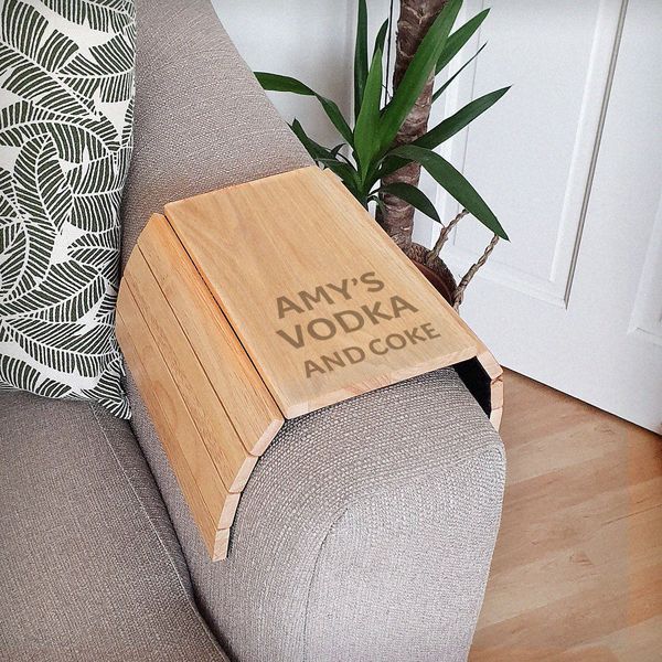 (image for) Personalised Large Free Text Wooden Sofa Tray - Click Image to Close