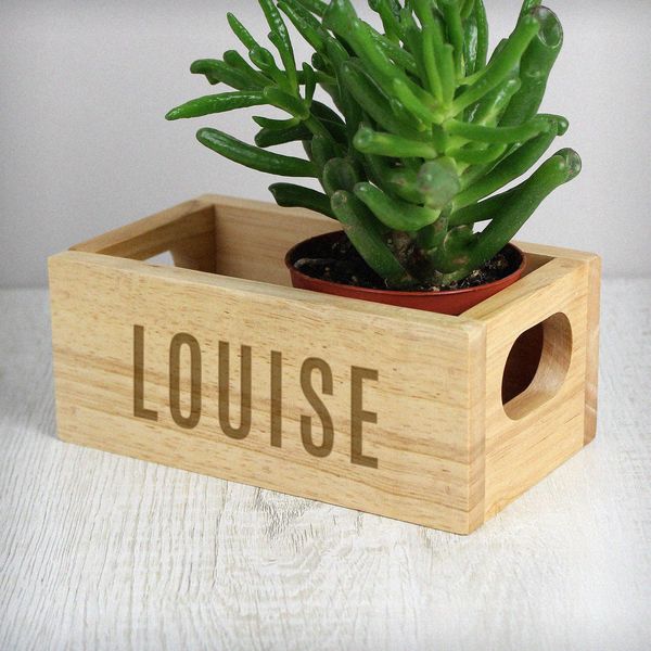 (image for) Personalised Name Only Mini Wooden Crate - Click Image to Close