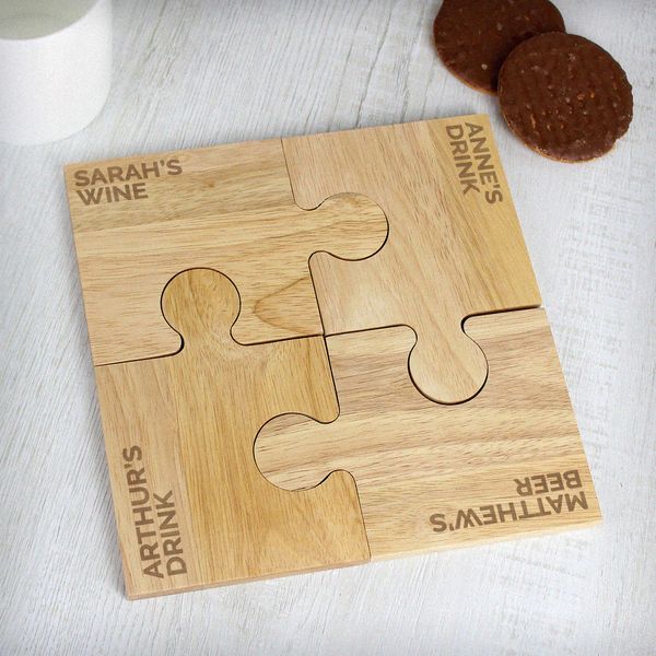 (image for) Personalised Free Text Jigsaw Coasters - Click Image to Close