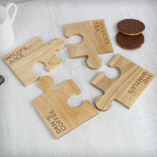 (image for) Personalised Free Text Jigsaw Coasters - Click Image to Close