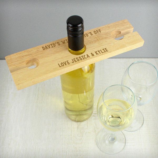 (image for) Personalised Free Text Wine Glass & Bottle Holder - Click Image to Close