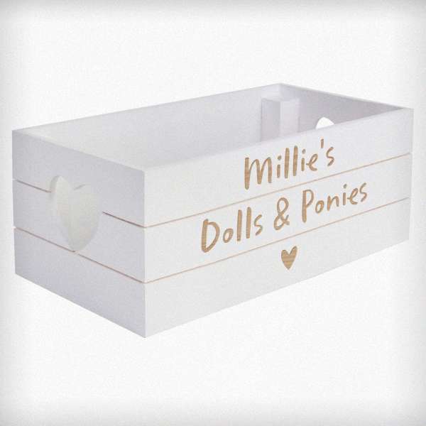 (image for) Personalised Free Text Heart White Wooden Create - Click Image to Close