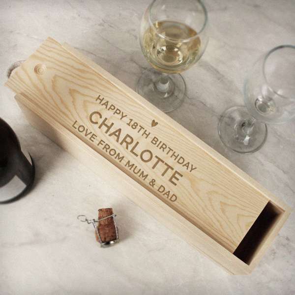 Modal Additional Images for Personalised Love Heart Wooden Wine Bottle Box