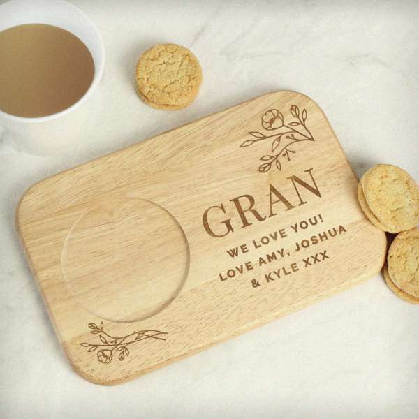 Modal Additional Images for Personalised Floral Wooden Coaster Tray