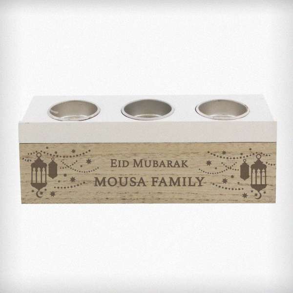 Modal Additional Images for Personalised Eid Triple Tea Light Box