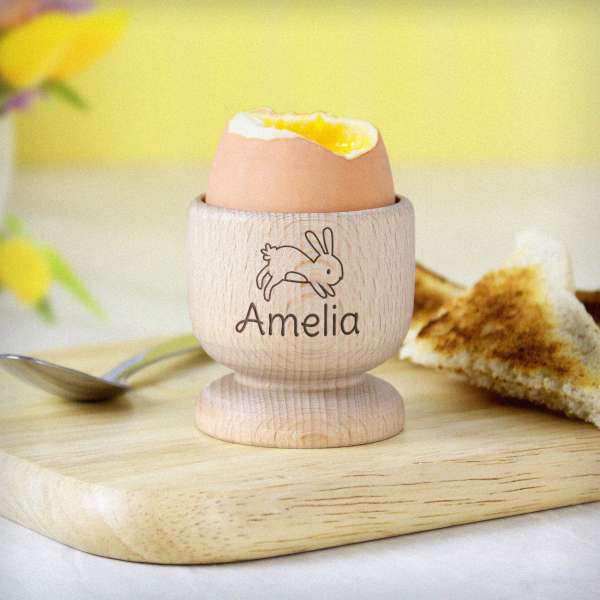 (image for) Personalised Bunny Wooden Egg Cup - Click Image to Close