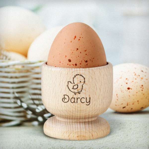 (image for) Personalised Chick Wooden Egg Cup - Click Image to Close