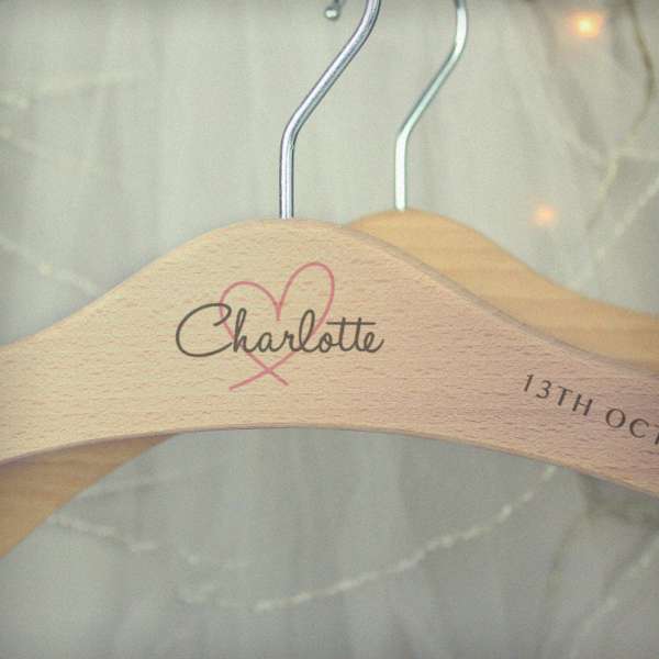 (image for) Personalised Heart Wooden Hanger - Click Image to Close