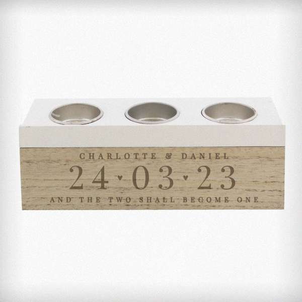 Modal Additional Images for Personalised Large Date Triple Tea Light Box
