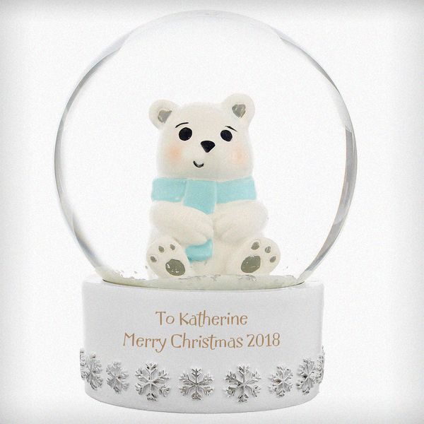 Modal Additional Images for Personalised Polar Bear Snow Globe