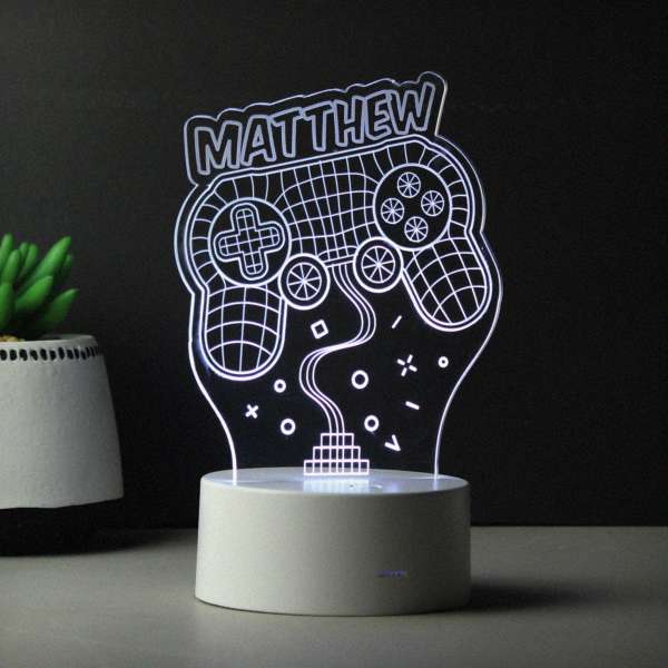 (image for) Personalised Name Gaming LED Colour Changing Night Light