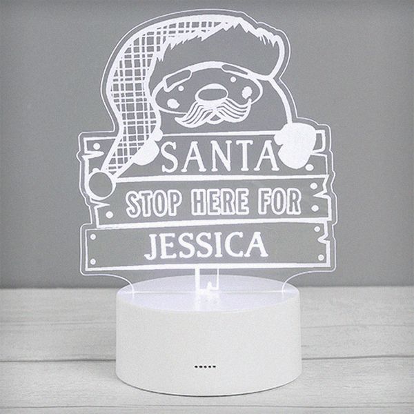 Modal Additional Images for Personalised Santa Stop Here LED Colour Changing Night Light