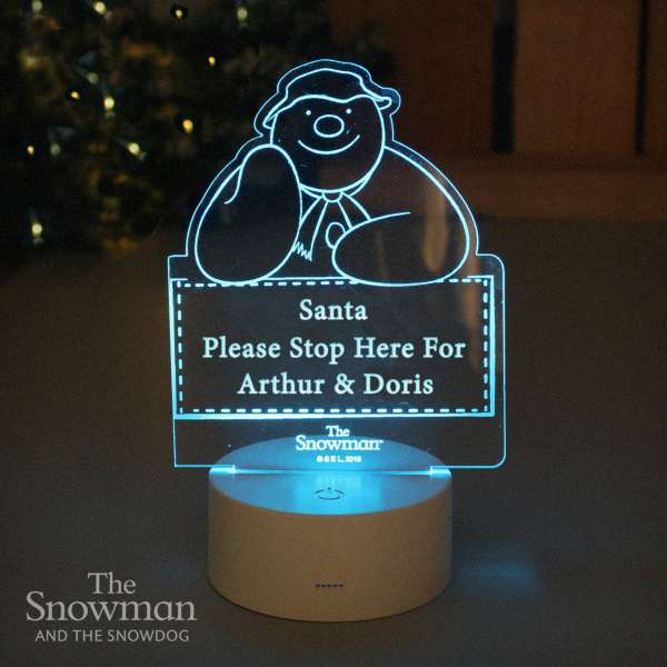 (image for) Personalised The Snowman LED Colour Changing Decoration & Night - Click Image to Close