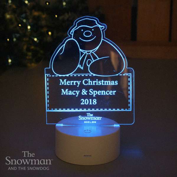 (image for) Personalised The Snowman LED Colour Changing Decoration & Night - Click Image to Close
