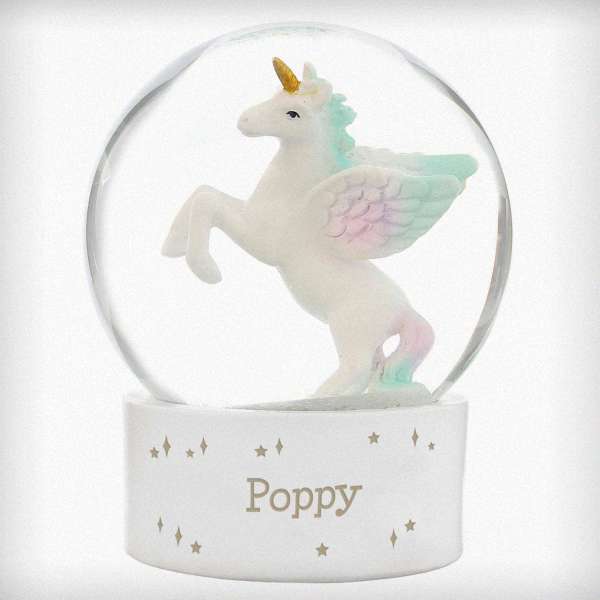 Modal Additional Images for Personalised Unicorn Name Snow Globe