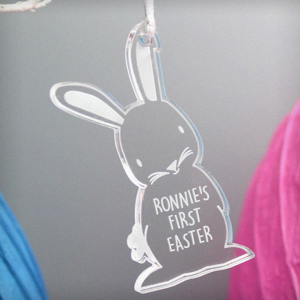 (image for) Personalised Acrylic Easter Bunny Decoration - Click Image to Close