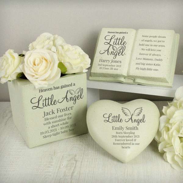 Modal Additional Images for Personalised Little Angel Heart Memorial