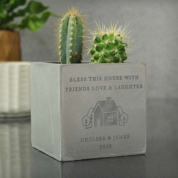 Modal Additional Images for Personalised New Home Concrete Plant Pot