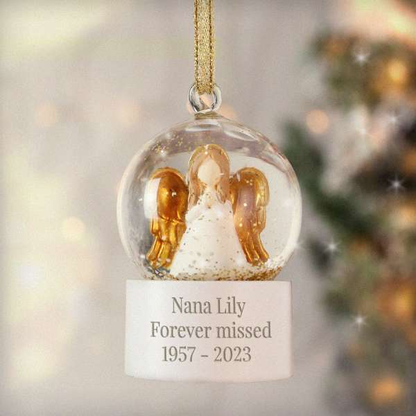 (image for) Personalised Angel Message Glitter Snow Globe - Click Image to Close