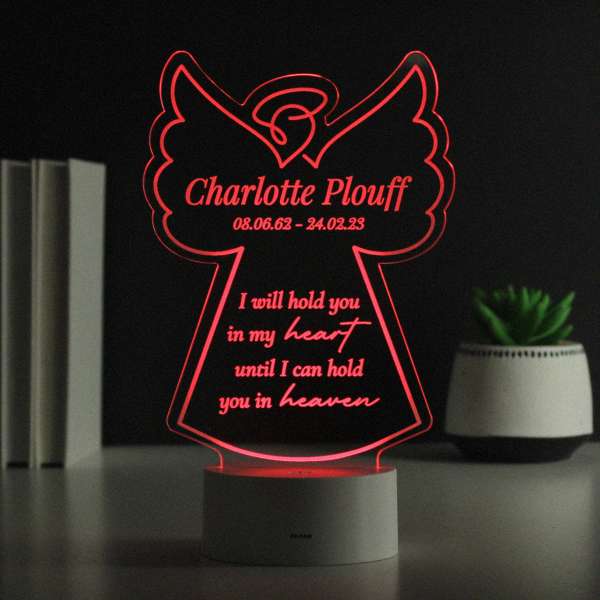 Modal Additional Images for Personalised Angel Memorial Verse Colour Changing LED Light