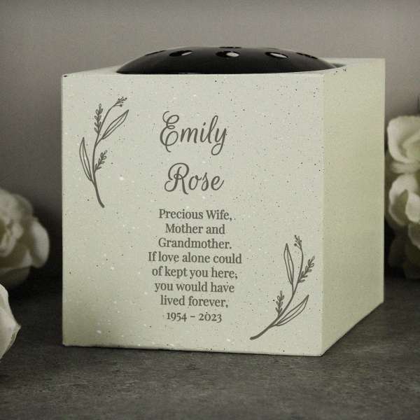 (image for) Personalised Botanical Memorial Vase - Click Image to Close