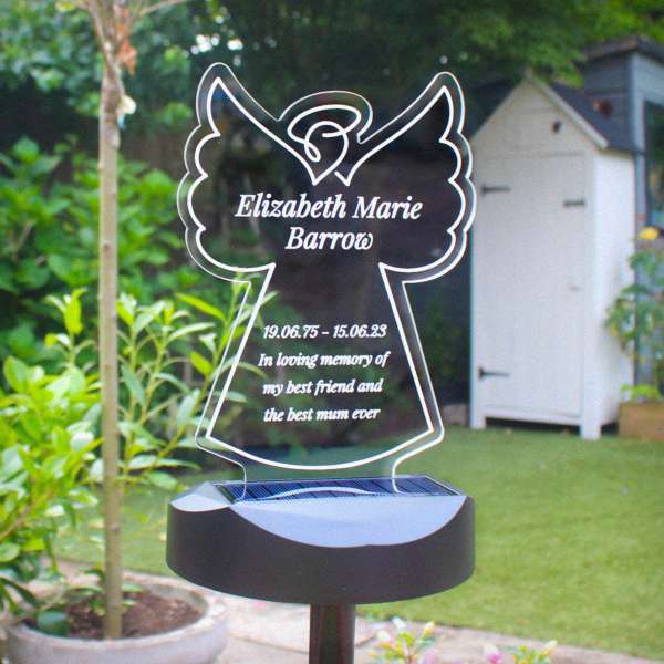 (image for) Personalised Angel Memorial Outdoor Solar Light - Click Image to Close