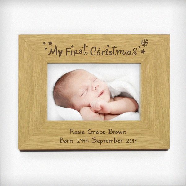 Modal Additional Images for Personalised My First Christmas 6x4 Wooden Photo Frame
