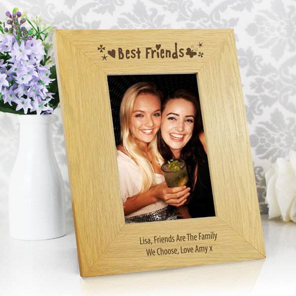 (image for) Personalised Best Friends 6x4 Wooden Photo Frame - Click Image to Close