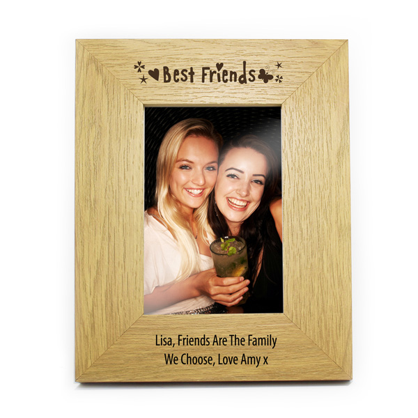 (image for) Personalised Best Friends 6x4 Wooden Photo Frame - Click Image to Close