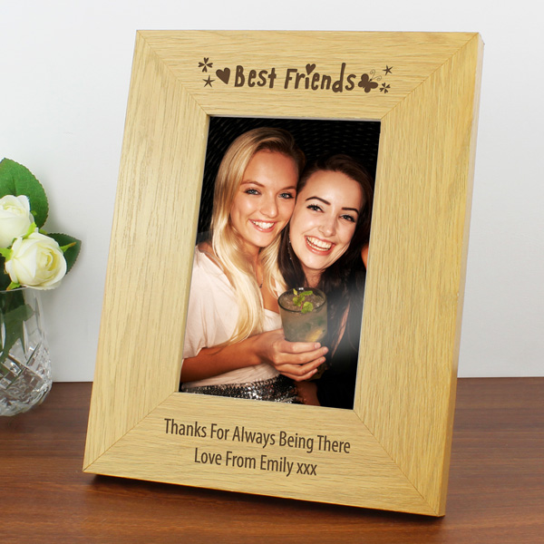 Modal Additional Images for Personalised Best Friends 6x4 Wooden Photo Frame