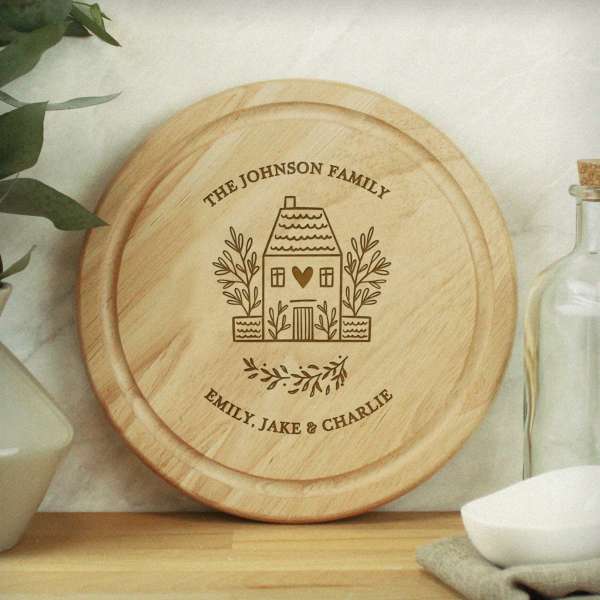 (image for) Personalised HOME Round Chopping Board - Click Image to Close